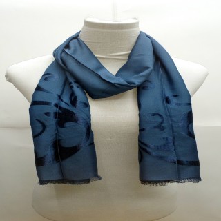 Premium Denim Blue Stole- Silk Barsso